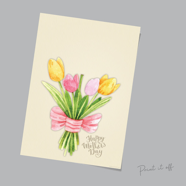 Happy Mothers Day Handprint Craft Art / Flower Bunch / Mom Mum / Kids Baby Toddler Child / Activity Gift Diy Card Print / PRINT IT OFF 0424