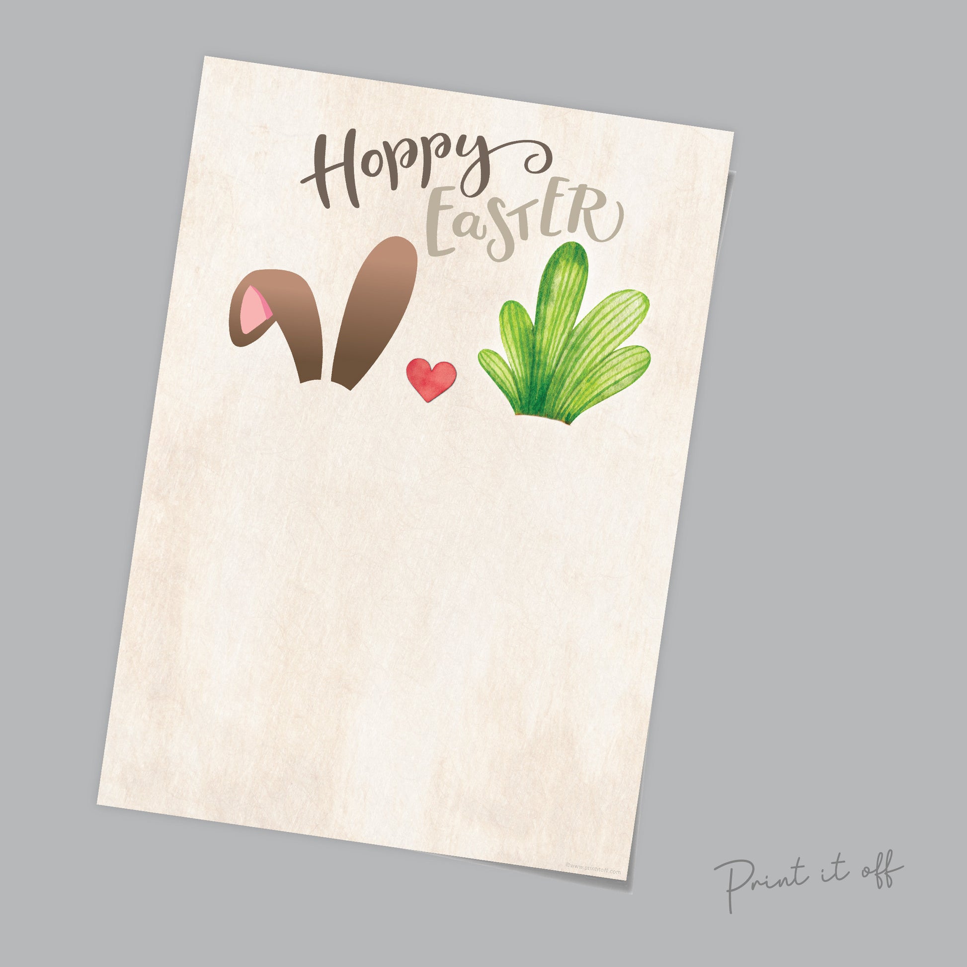 Hoppy Happy Easter/ Bunny Carrot / Footprint Handprint Art Craft / Foot Feet / Kids Baby Toddler / Activity Gift Card / PRINT IT OFF 0431