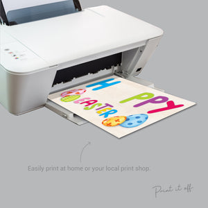 Bright Happy Hoppy Easter / Handprint Footprint Art Craft / Kids Baby Toddler / Keepsake Activity Card Sign / Printable PRINT IT OFF 0434