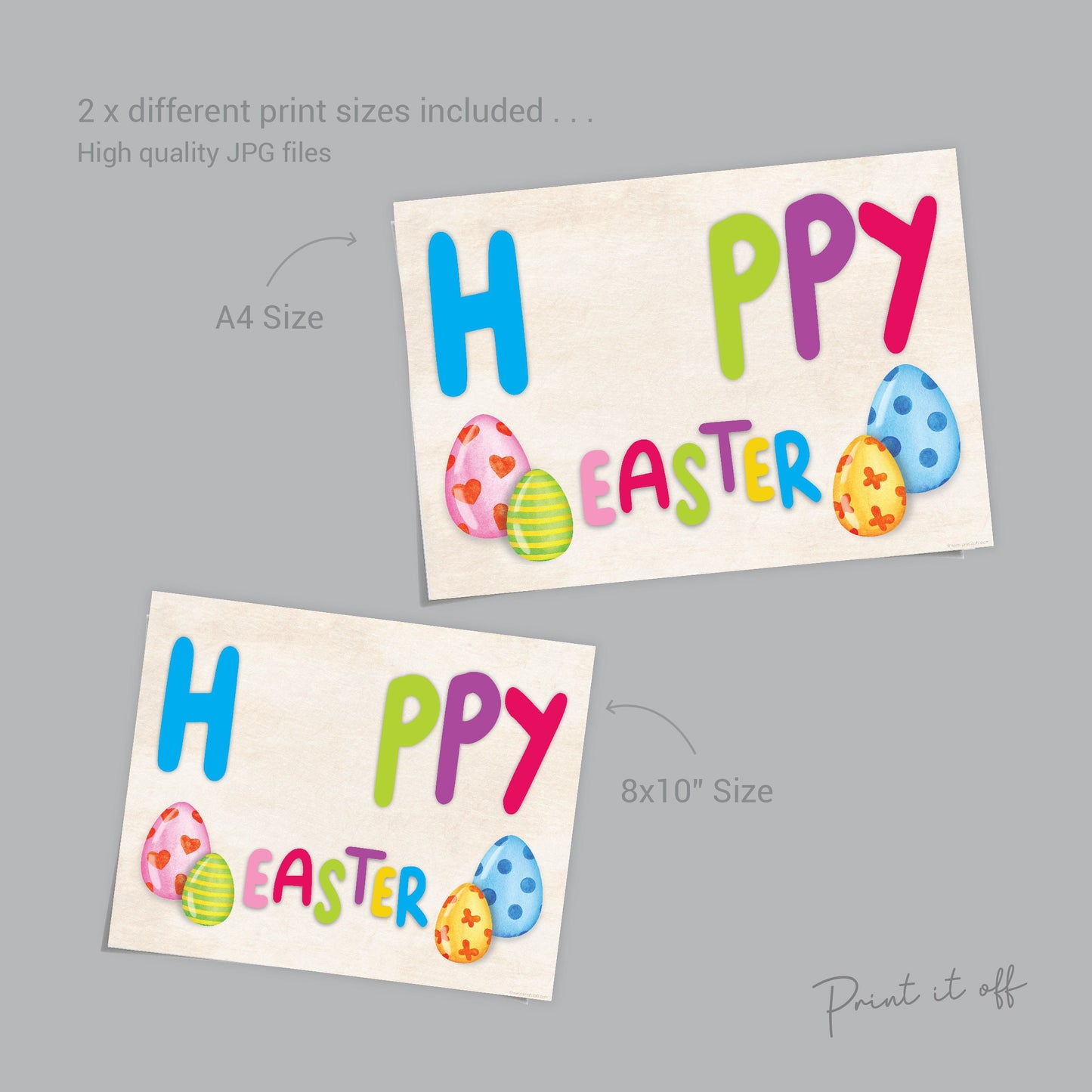 Bright Happy Hoppy Easter / Handprint Footprint Art Craft / Kids Baby Toddler / Keepsake Activity Card Sign / Printable PRINT IT OFF 0434