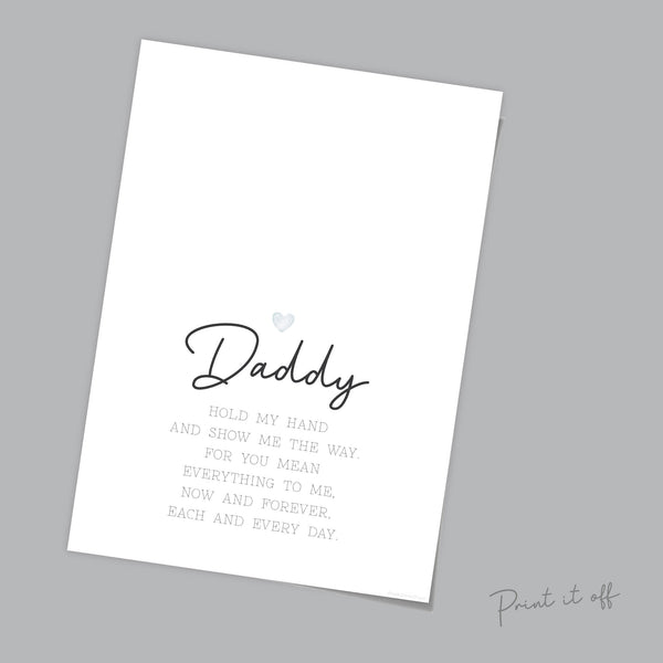 Daddy Handprint Poem / Hand Art Craft Dad Father's Day Birthday / Kids Baby Toddler / Activity Keepsake Gift Card Sign / PRINT IT OFF 0450