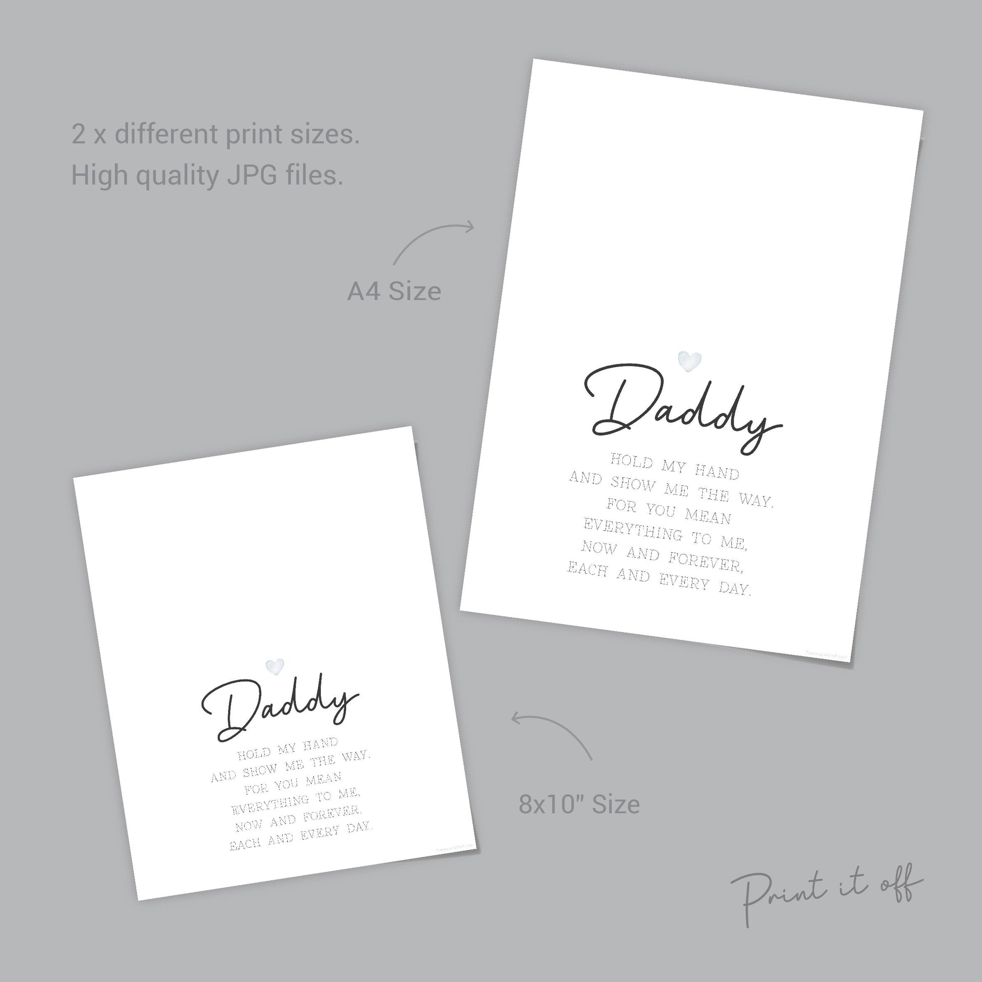 Daddy Handprint Poem / Hand Art Craft Dad Father's Day Birthday / Kids Baby Toddler / Activity Keepsake Gift Card Sign / PRINT IT OFF 0450