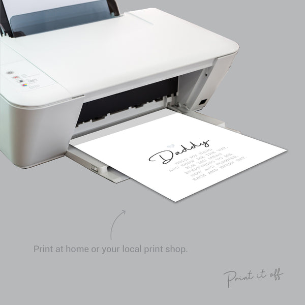 Daddy Handprint Poem / Hand Art Craft Dad Father's Day Birthday / Kids Baby Toddler / Activity Keepsake Gift Card Sign / PRINT IT OFF 0450