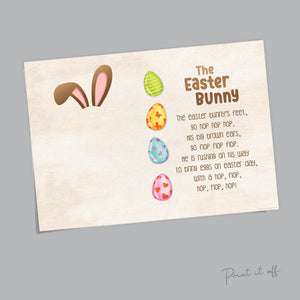 The Easter Bunny /  Footprint Foot Art Craft / Happy Easter Poem / Kids Baby Toddler / Activity Keepsake DIY Card / Print it off 0444