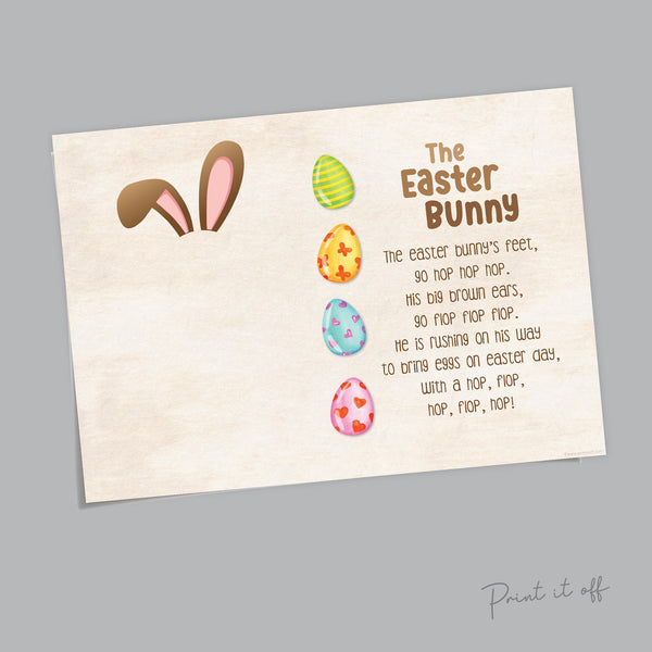 The Easter Bunny /  Footprint Foot Art Craft / Happy Easter Poem / Kids Baby Toddler / Activity Keepsake DIY Card / Print it off 0444