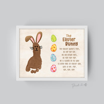 The Easter Bunny /  Footprint Foot Art Craft / Happy Easter Poem / Kids Baby Toddler / Activity Keepsake DIY Card / Print it off 0444
