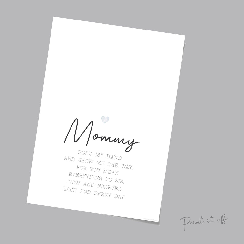 Mommy Handprint Poem / Hand Art Craft Mom Mother's Day Birthday / Kids Baby Toddler / Activity Keepsake Gift Card Sign / PRINT IT OFF