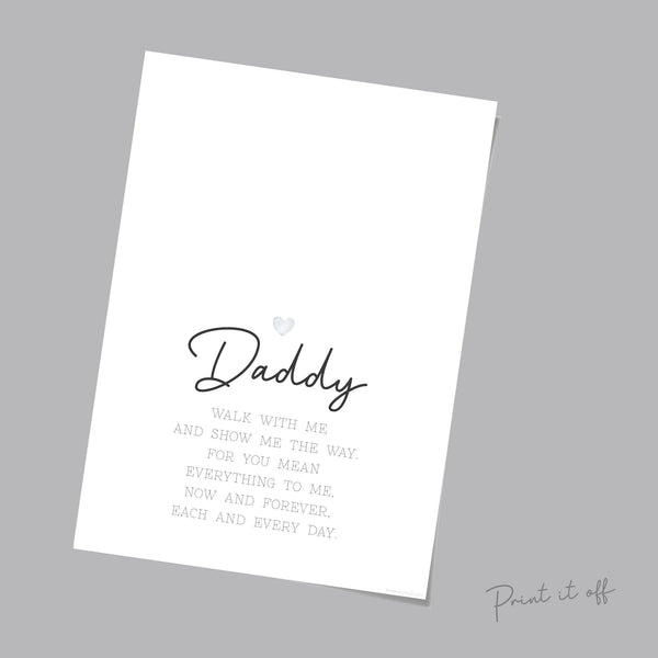 Daddy Footprint Poem / Foot Feet Art Craft Dad Father's Day Birthday / Kids Baby Toddler / Activity Keepsake Gift Card / PRINT IT OFF 0454