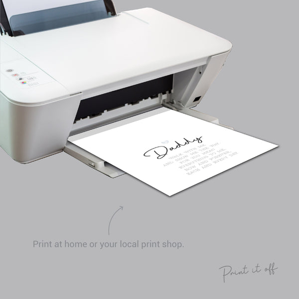 Daddy Footprint Poem / Foot Feet Art Craft Dad Father's Day Birthday / Kids Baby Toddler / Activity Keepsake Gift Card / PRINT IT OFF 0454