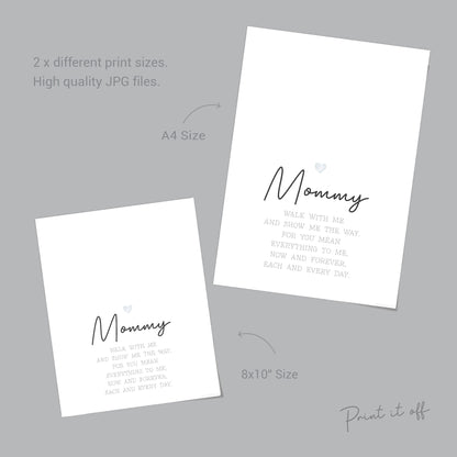 Mommy Footprint Poem / Foot Feet Art Craft Mom Mother's Day Birthday / Kids Baby Toddler / Activity Keepsake Gift Card / PRINT IT OFF 0455