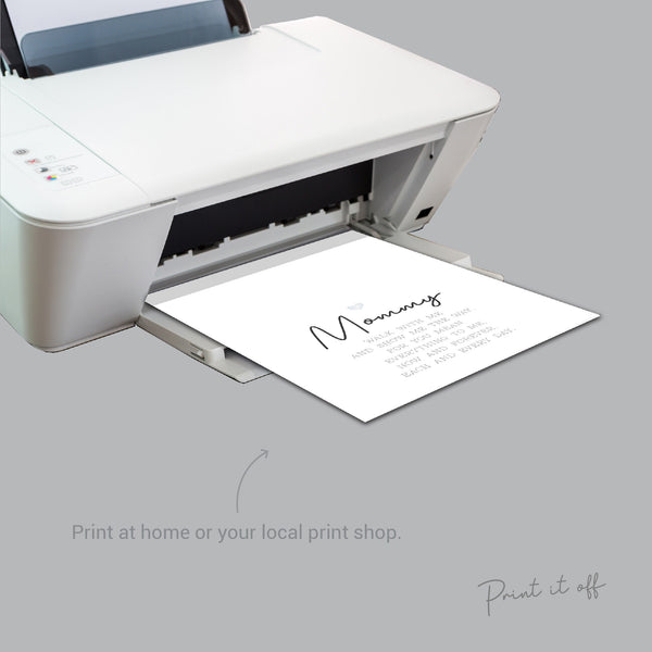 Mommy Footprint Poem / Foot Feet Art Craft Mom Mother's Day Birthday / Kids Baby Toddler / Activity Keepsake Gift Card / PRINT IT OFF 0455