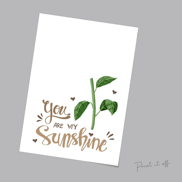 You Are My Sunshine Handprint Craft Art / Sun Flower / Mom Mum / Kids Baby Toddler Child / Activity Gift Diy Card Print / PRINT IT OFF 0460