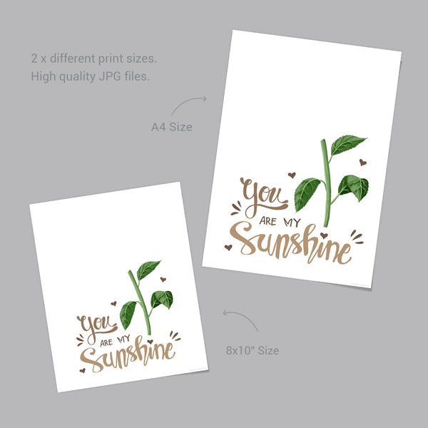 You Are My Sunshine Handprint Craft Art / Sun Flower / Mom Mum / Kids Baby Toddler Child / Activity Gift Diy Card Print / PRINT IT OFF 0460