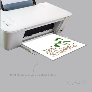 You Are My Sunshine Handprint Craft Art / Sun Flower 2 Hands / Baby Toddler Child / Decor Nursery Activity Gift Diy Card / PRINT IT OFF 0461