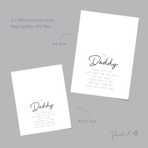 Daddy Footprint Poem / Foot Feet Art Craft Dad Father's Day Birthday / Kids Baby Toddler / Activity Keepsake Gift Card / PRINT IT OFF 0454