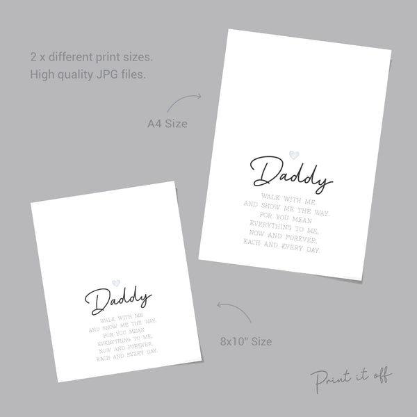 Daddy Footprint Poem / Foot Feet Art Craft Dad Father's Day Birthday / Kids Baby Toddler / Activity Keepsake Gift Card / PRINT IT OFF 0454