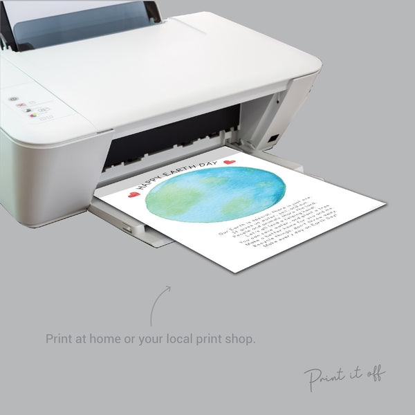 Earth Day Handprint Craft Hand Art / Planet World Poem / Kids Baby Toddler Child / Activity Keepsake Greeting Gift Card / PRINT IT OFF 0457