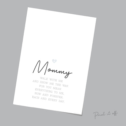 Mommy Footprint Poem / Foot Feet Art Craft Mom Mother's Day Birthday / Kids Baby Toddler / Activity Keepsake Gift Card / PRINT IT OFF 0455