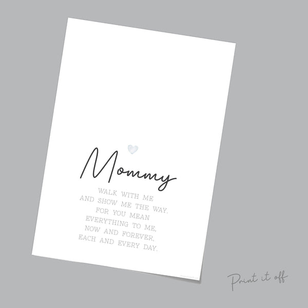 Mommy Footprint Poem / Foot Feet Art Craft Mom Mother's Day Birthday / Kids Baby Toddler / Activity Keepsake Gift Card / PRINT IT OFF 0455