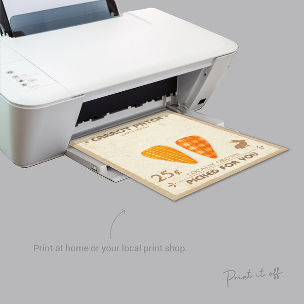 Farm Sign Carrot Patch Easter / Handprint hands Art Craft / Kids Baby Toddler / Activity Keepsake Gift Card Decor Sign / PRINT IT OFF 0464