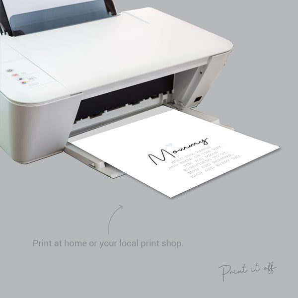 Mommy Handprint Poem / Siblings Hand Art Craft Mom Mother's Day Birthday / Kids Baby Toddler / Keepsake Gift Card Sign / PRINT IT OFF 0492