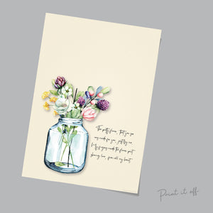 Flower Handprint Hand Art Craft Poem / Mothers Day Mom Mum / Kids Baby Toddler / Activity Keepsake Gift Card  Memory / PRINT IT OFF 0470