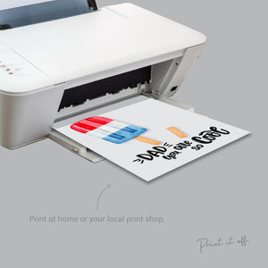 Cool Dad Daddy / Footprint Handprint Art Craft Ice Cream Block / Father's Day / Kids Baby Toddler Keepsake DIY Card / Print it off 0512