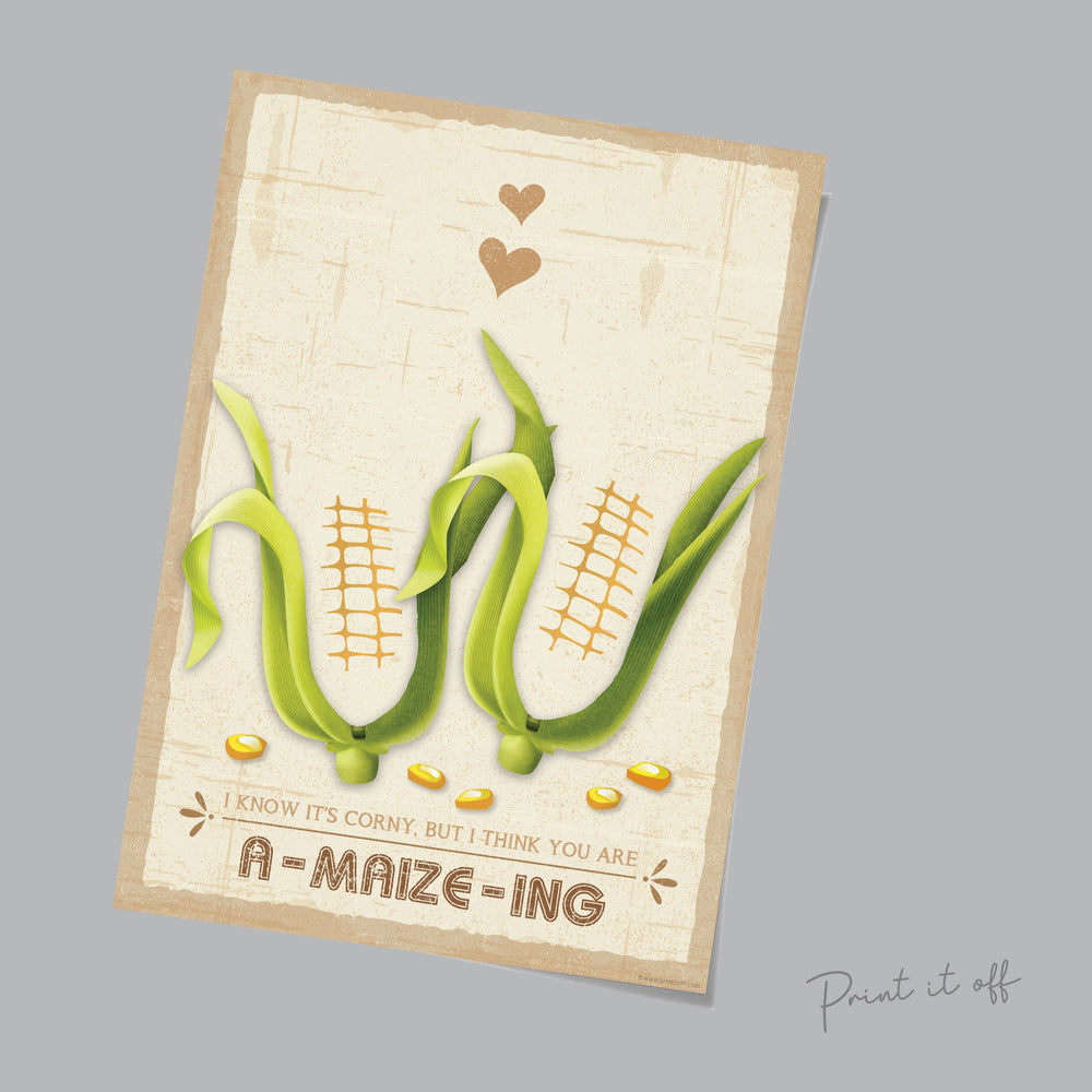Farm Sign Corn Pun Corncob / Feet Footprint Art Craft Activity / Kids Baby Toddler / Keepsake Gift Card Decor Diy / PRINT IT OFF 0505
