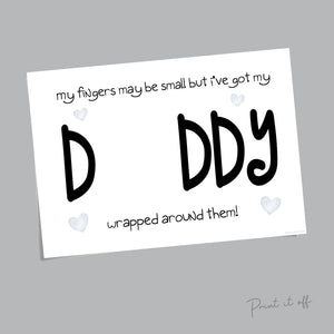 Handprint Art Craft / Daddy Dad / Small Fingers Wrapped Around / Father's Day Birthday / Baby Toddler / DIY Card Memory / Print it off 0488