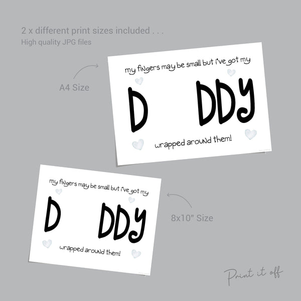 Handprint Art Craft / Daddy Dad / Small Fingers Wrapped Around / Father's Day Birthday / Baby Toddler / DIY Card Memory / Print it off 0488