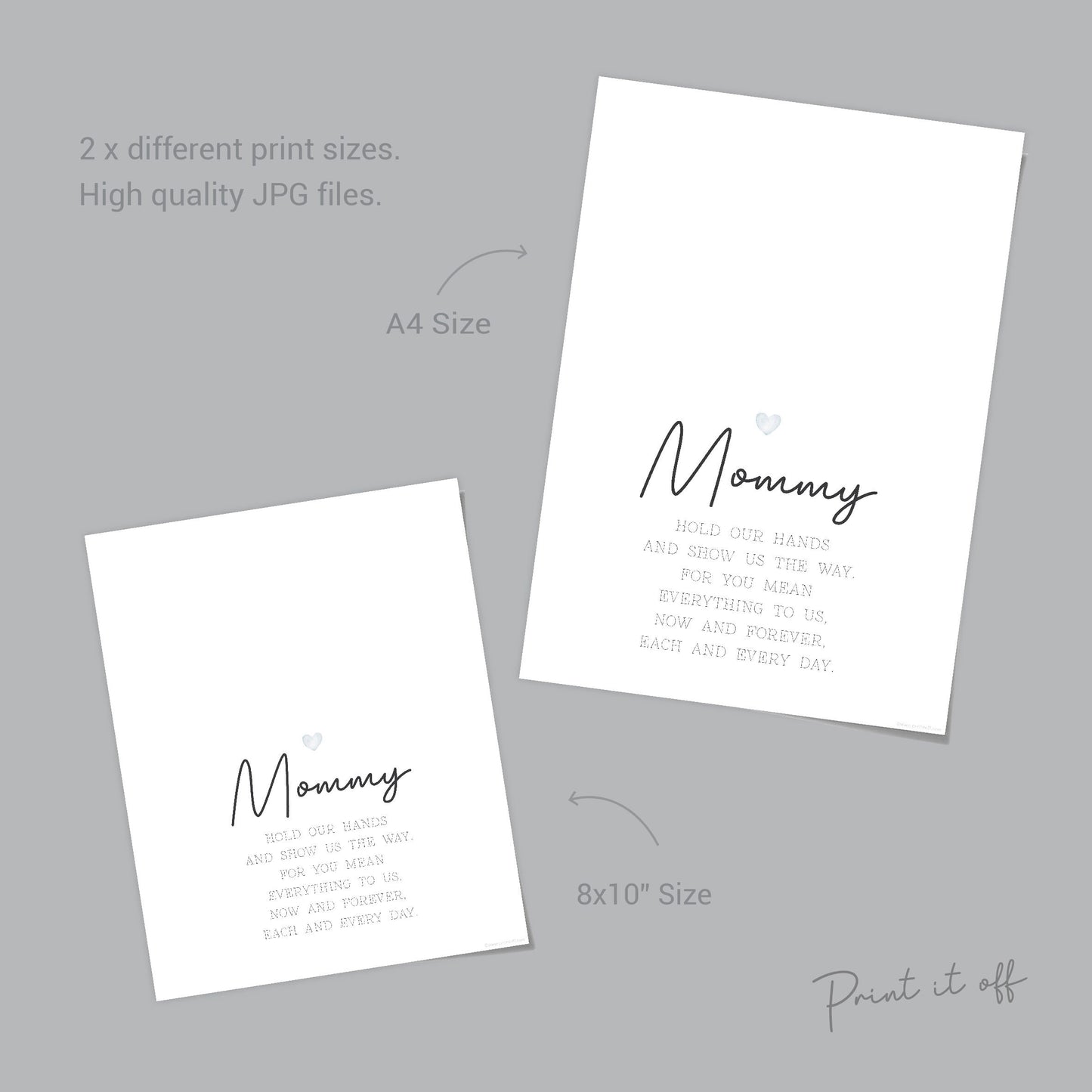 Mommy Handprint Poem / Siblings Hand Art Craft Mom Mother's Day Birthday / Kids Baby Toddler / Keepsake Gift Card Sign / PRINT IT OFF 0492