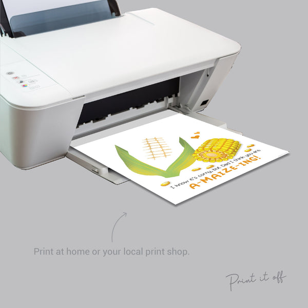 Corn A-maize-ing Dad / Footprint Art Craft / Dad Father's Day Birthday / Kids Baby Toddler / Keepsake Gift Card Sign / PRINT IT OFF 0503