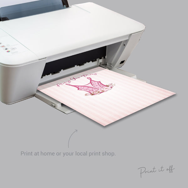 Always Your Princess Dress / Hand Handprint Art / Father's Day Birthday Dad Daddy / Kids Baby Toddler / Gift Craft DIY Card Print 0493