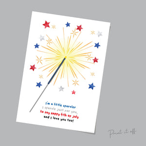 Sparkler Handprint Art / 4th of July Independence Day USA America American Firework / Child Kids Baby Toddler / Craft Print It Off 0511