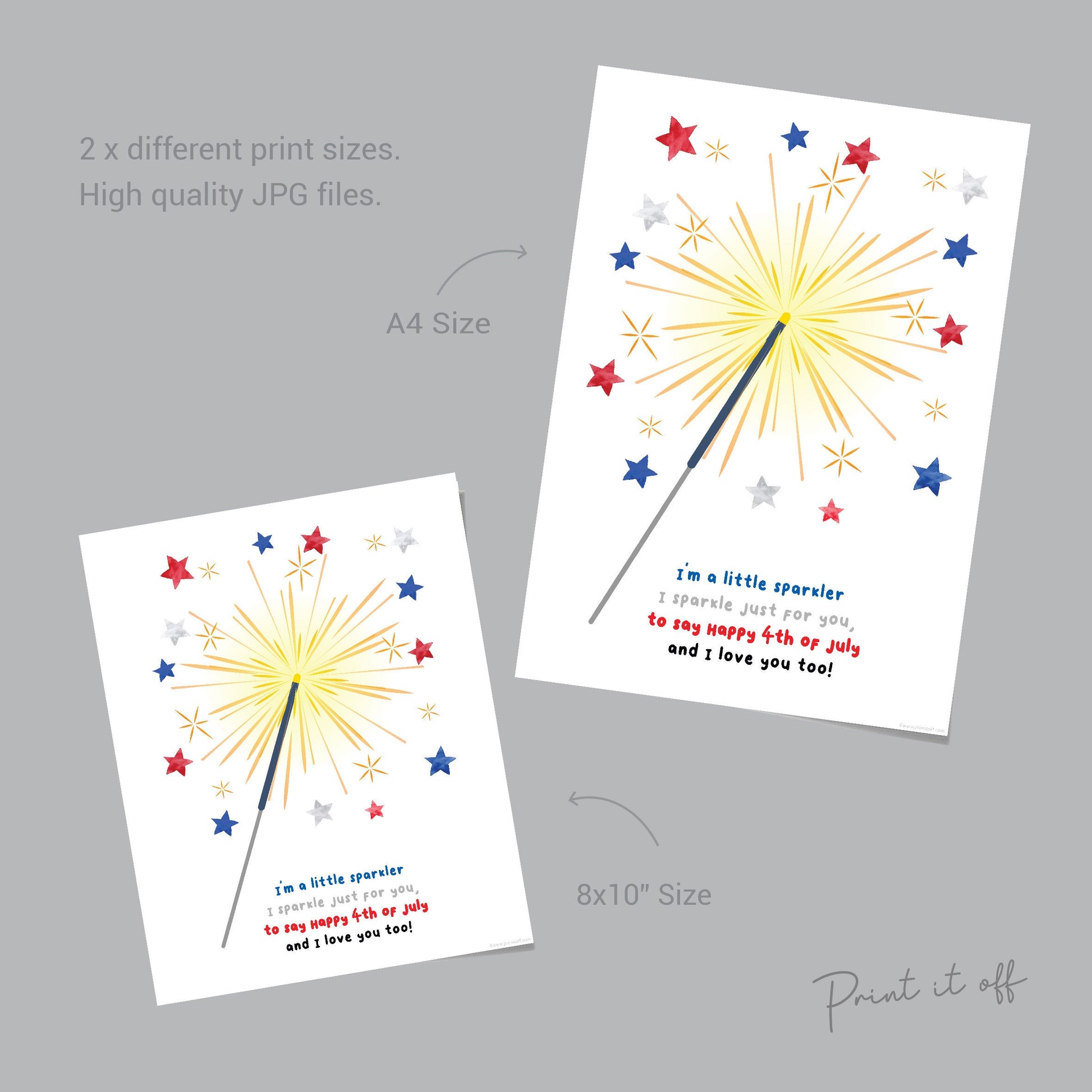 Sparkler Handprint Art / 4th of July Independence Day USA America American Firework / Child Kids Baby Toddler / Craft Print It Off 0511