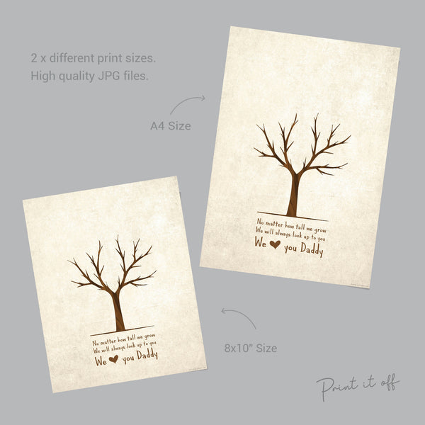 We Love You Daddy Tree / Handprint Footprint Art Craft / Fathers Day Dad / Kids Baby Toddler Keepsake / Card Gift DIY / Print It Off 0004