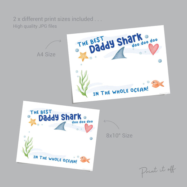 Best Daddy Shark / Footprint Handprint Art Craft Dad Father&#39;s Day Birthday