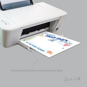 Best Daddy Shark / Footprint Handprint Art Craft Dad Father&#39;s Day Birthday