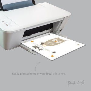 Pre-K Owl Handprint Hand Art / First Day Starting School PreK Prekindy / Child Kids Teacher / Print Craft DIY Memory Sign Print It Off 0552