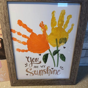 You Are My Sunshine Handprint Craft Art / Sun Flower 2 Hands / Baby Toddler Child / Decor Nursery Activity Gift Diy Card / PRINT IT OFF 0461