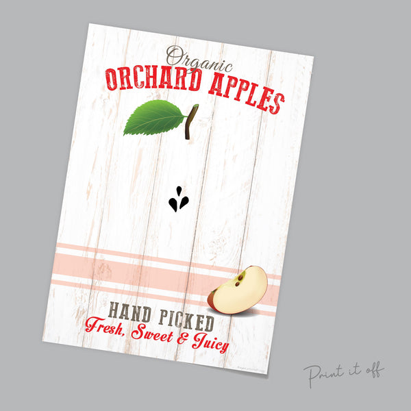 Farm Sign Apple / Footprint Handprint Foot Feet Art Craft / Kids Baby Toddler / Activity Keepsake Gift Card Decor Sign / PRINT IT OFF 0542