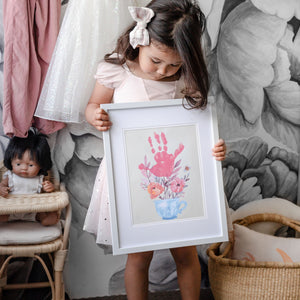 Handprint Teacup / Flower Hand Art / Kids Baby Toddler / Nursery Decor Mother's Day / Keepsake Craft Gift DIY Card / Printable Print 0180