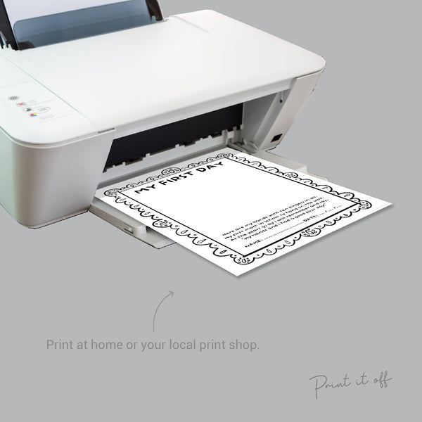 My First Day School / Handprint Hand Craft Art Poem / Starting Kindergarten PreK Preschool / Child Kids Teacher Resource / PRINT IT OFF 0560