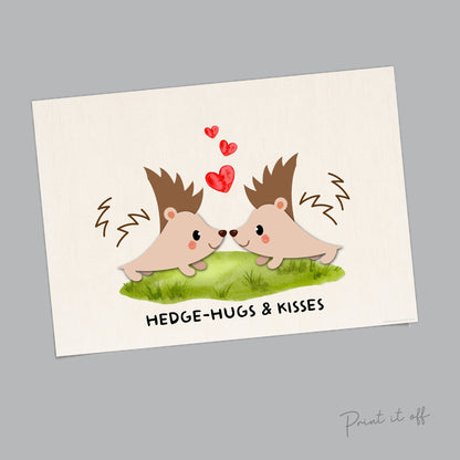 Hedge-Hugs & Kisses Handprint Art Craft / Valentines Love Thanksgiving Fall Autumn / Hedgehog / Kids Toddler Baby Card / Print It Off