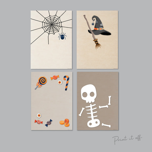 Halloween Handprint Footprint Art Craft / Baby Kids Child Toddler / Activity Wall Prints Printable Memory Keepsake Decor Decorations 0581