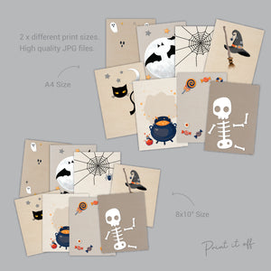 Halloween Handprint Footprint Art Craft / Baby Kids Child Toddler / Activity Wall Prints Printable Memory Keepsake Decor Decorations 0581