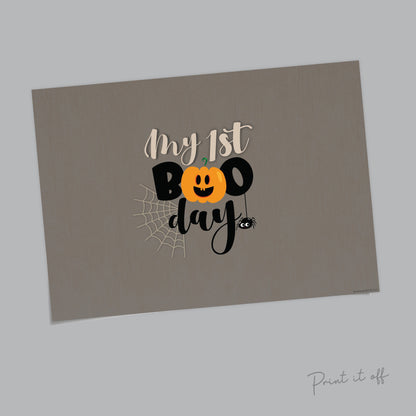 My 1st Boo Day / First Halloween Ghost Footprint Handprint Art Craft Child Baby Card Memory Activity Keepsake Decor DIY / Print It Off 0584
