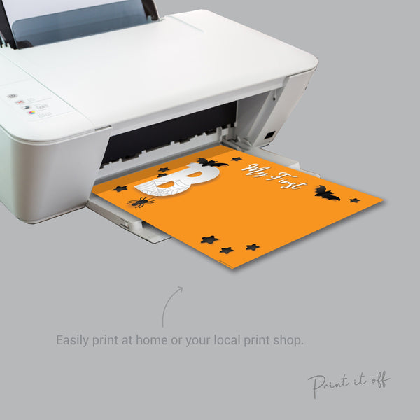 My First Boo / 1st Halloween Ghost Footprint Handprint Art Craft Child Baby Card Memory Activity Keepsake Decor DIY / Print It Off 0585