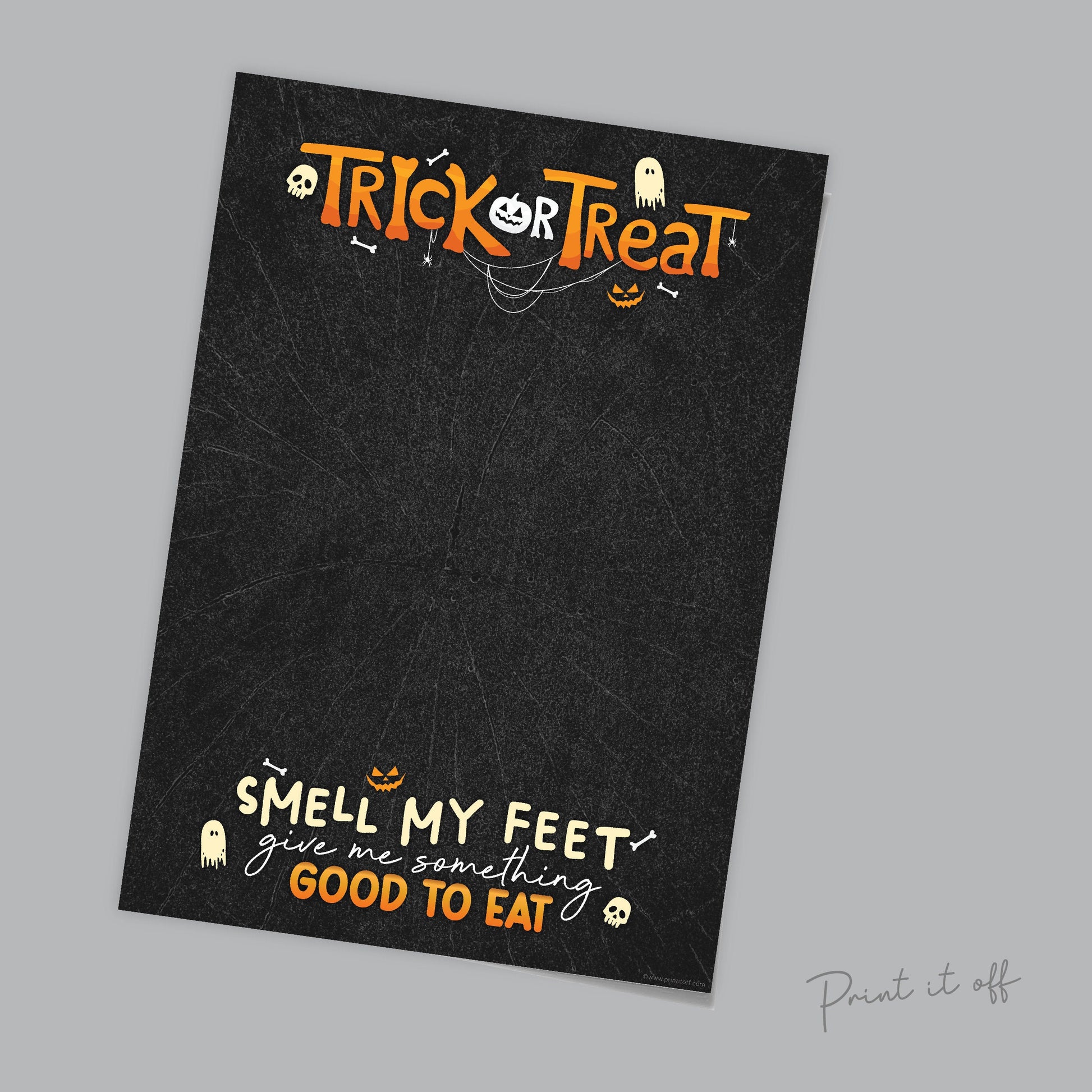 Trick or Treat Halloween Footprint Handprint Art Craft / Kids Toddler Baby Card Memory Activity Decoration Keepsake / Print It Off 0586