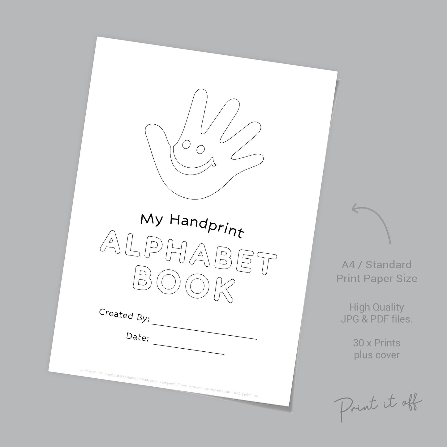 A-Z ABC Alphabet Handprint Craft Art Phonic Book / Baby Toddler Child / Letters Teacher Classroom Nursery Activity Card / Print It Off 0575